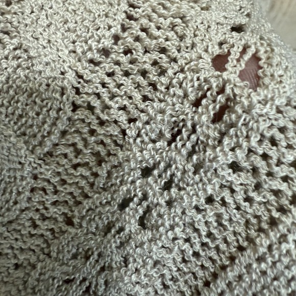 Cable Knit Sweater Tank Top Crop Beige Natural Size Small - Picture 5 of 7